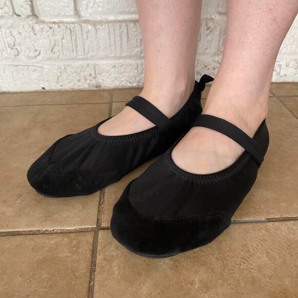 Y2k black velvet toe ballet flats - Picture 2 of 5